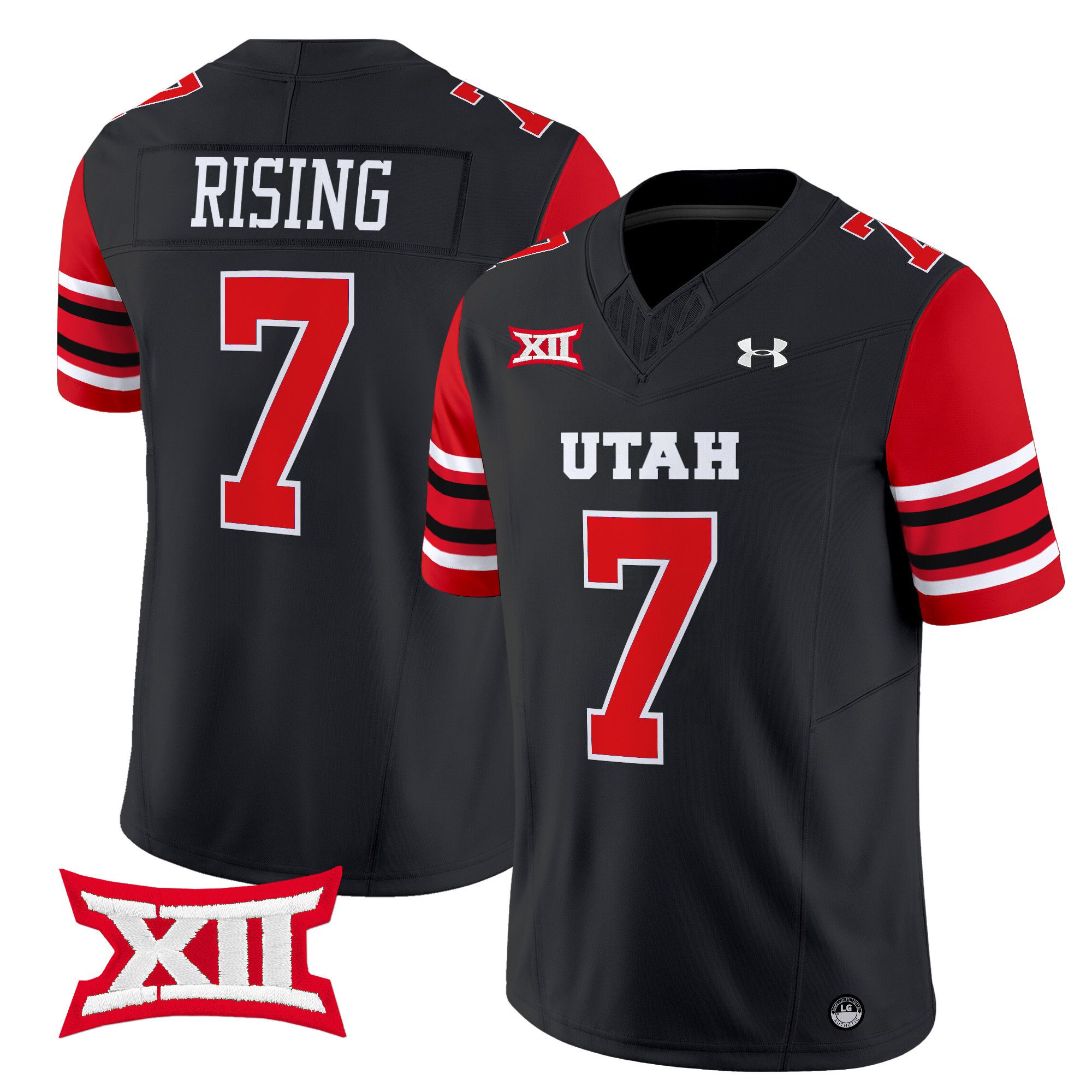Men Utah Utes #7 Rising Black 2024 Vapor Limited NCAA Jersey->more ncaa teams->NCAA Jersey